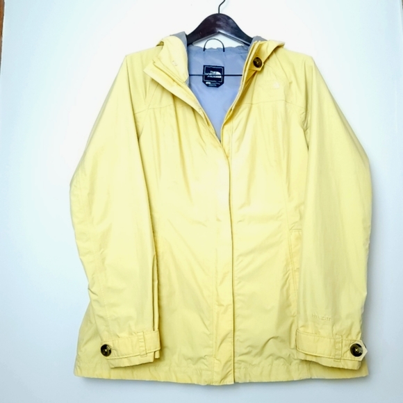 The North Face HyVent Hooded, Pocketed Rain/ Wind Breaker Size Large Yellow - Picture 5 of 9